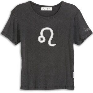 The Laundry Room x Free People Leo Stitch Baby Tee, Black Snow, Various